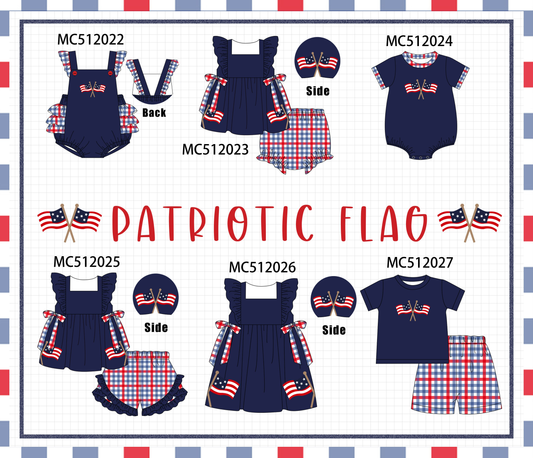 PO76 Navy patriotic flag embroidery collection