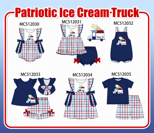 PO76 Navy patriotic ice cream truck applique collection
