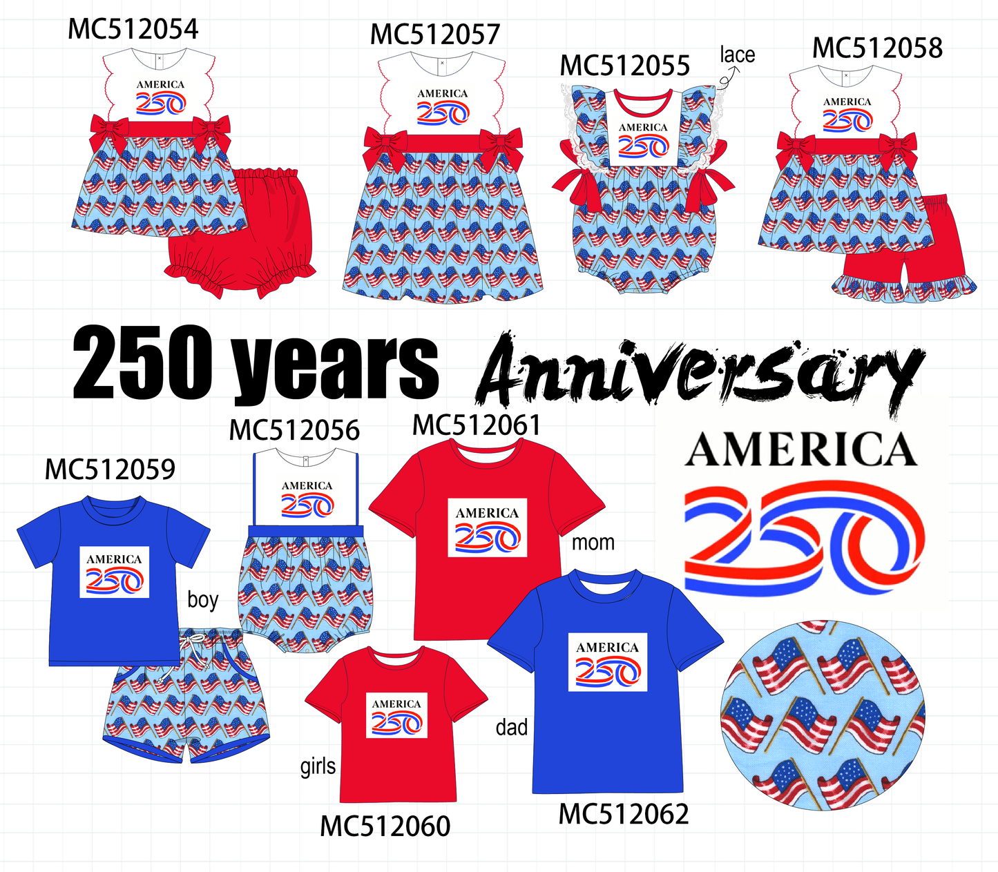 PO76 Patriotic 250 years embroidery collection
