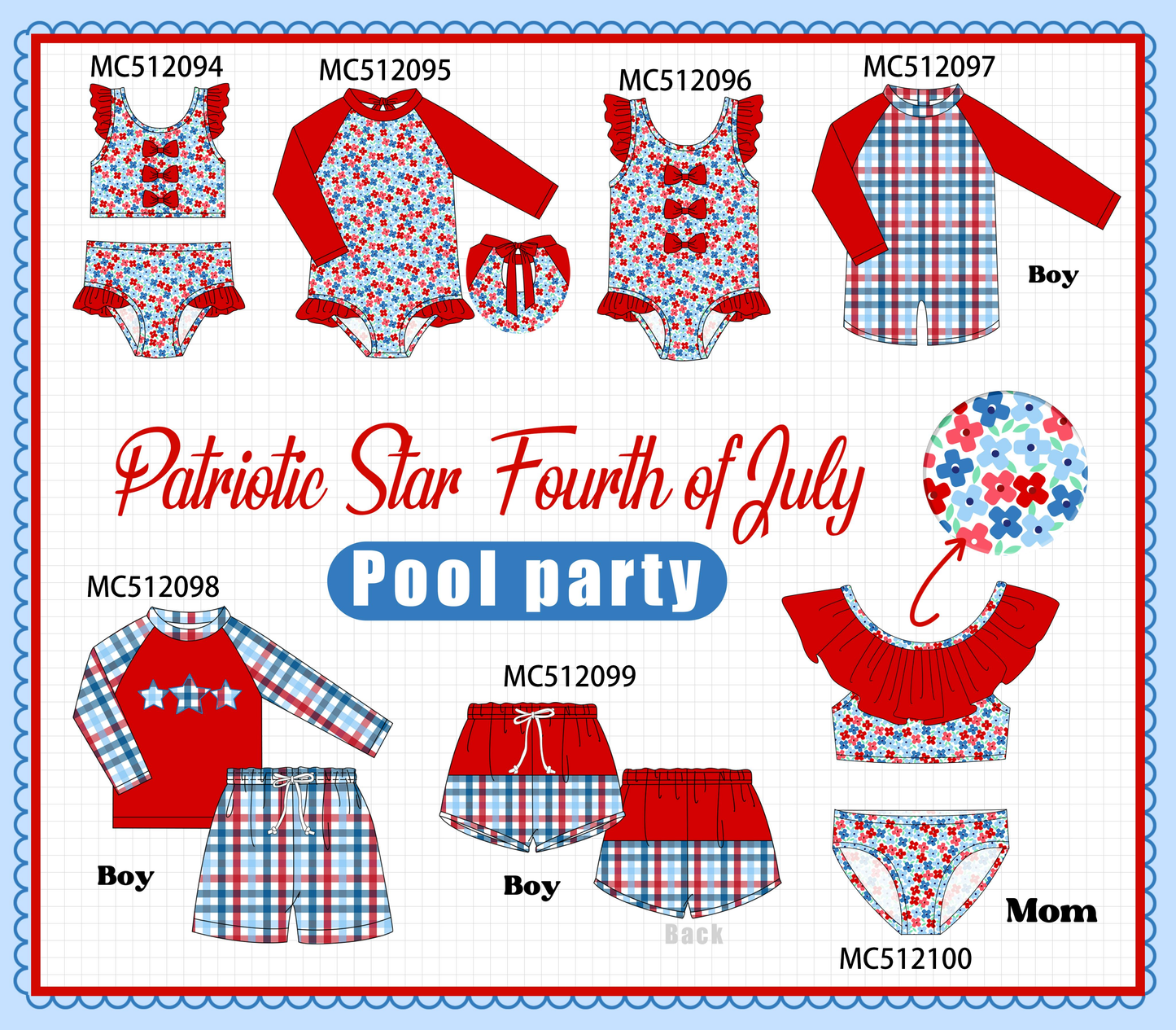PO76 Patriotic star ruffle collection