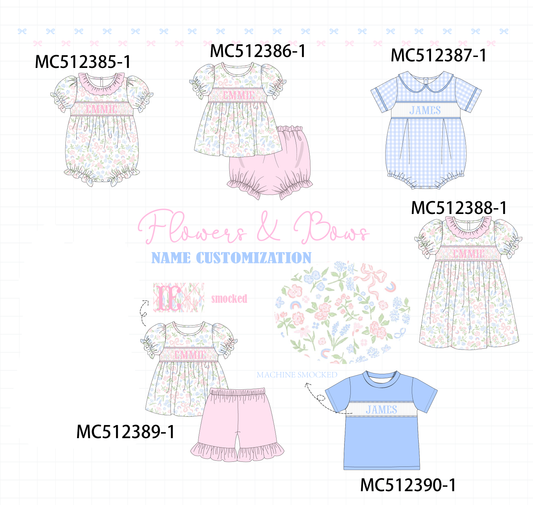 PO76 Pink&blue monogram smocked collection