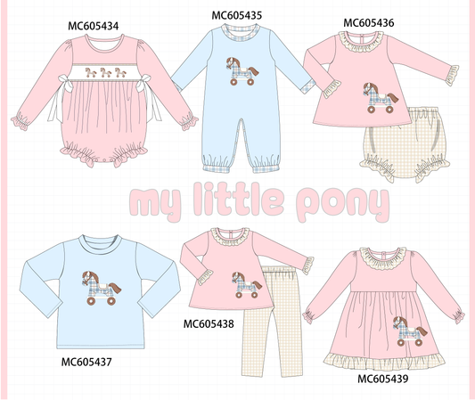 PO93 Pink&blue my little pony embroidery collection