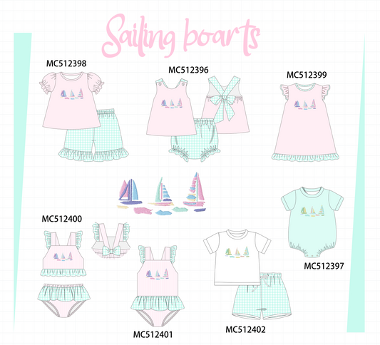PO76 Pink sailboat embroidery collection