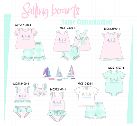 PO76 Pink sailboat monogram embroidery collection