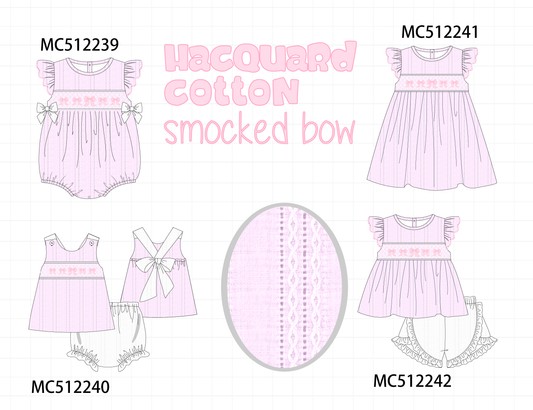 PO76 Pink bow smocked collection