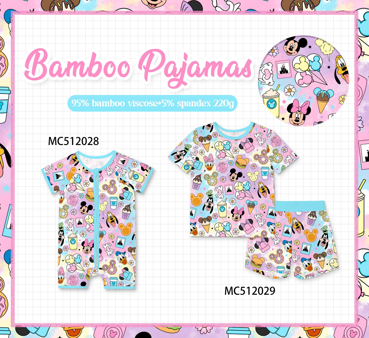 PO76 Pink character bamboo collection