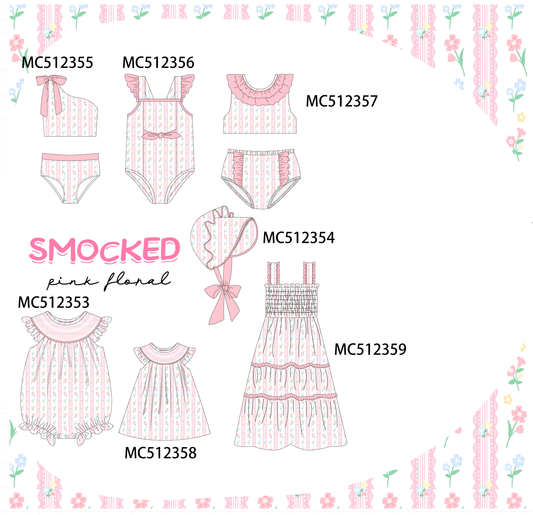 PO76 Pink floral smocked collection
