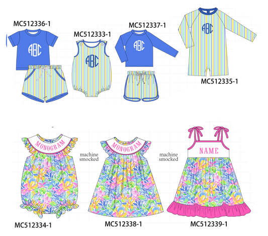 PO76 Pink lily floral monogram collection