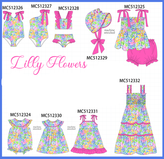 PO76 Pink lily floral print collection