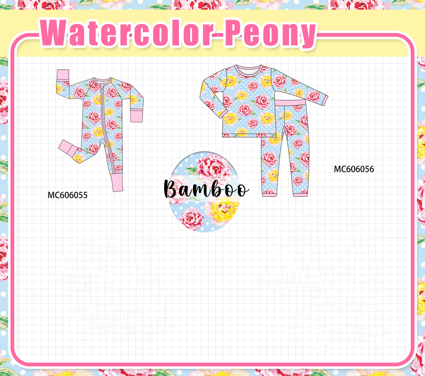 PO95 Pink peony bamboo collection