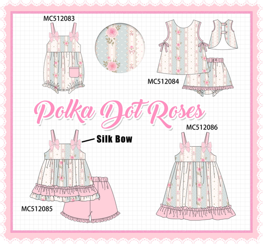 PO76 Pink polka dot rose print collection