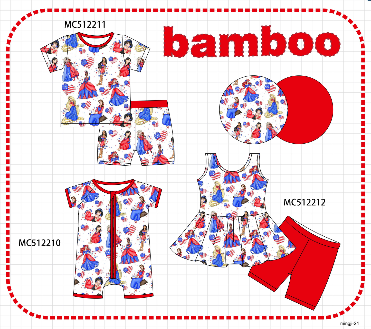 PO76 Red Patriotic character print bamboo collection