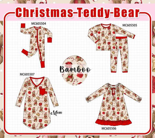 PO93 Red christmas teddy bear bamboo collection