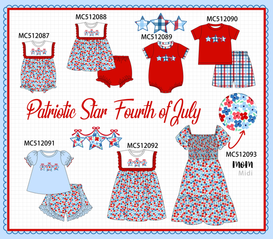 PO76 Red patriotic star applique collection