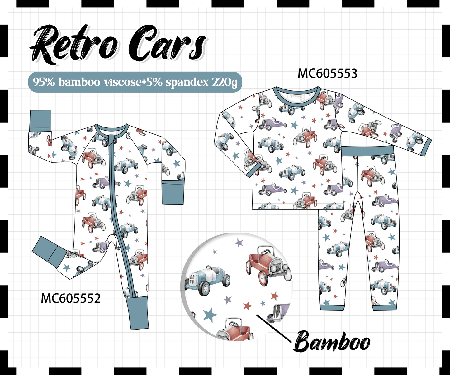 PO93 Teal retro car bamboo collection